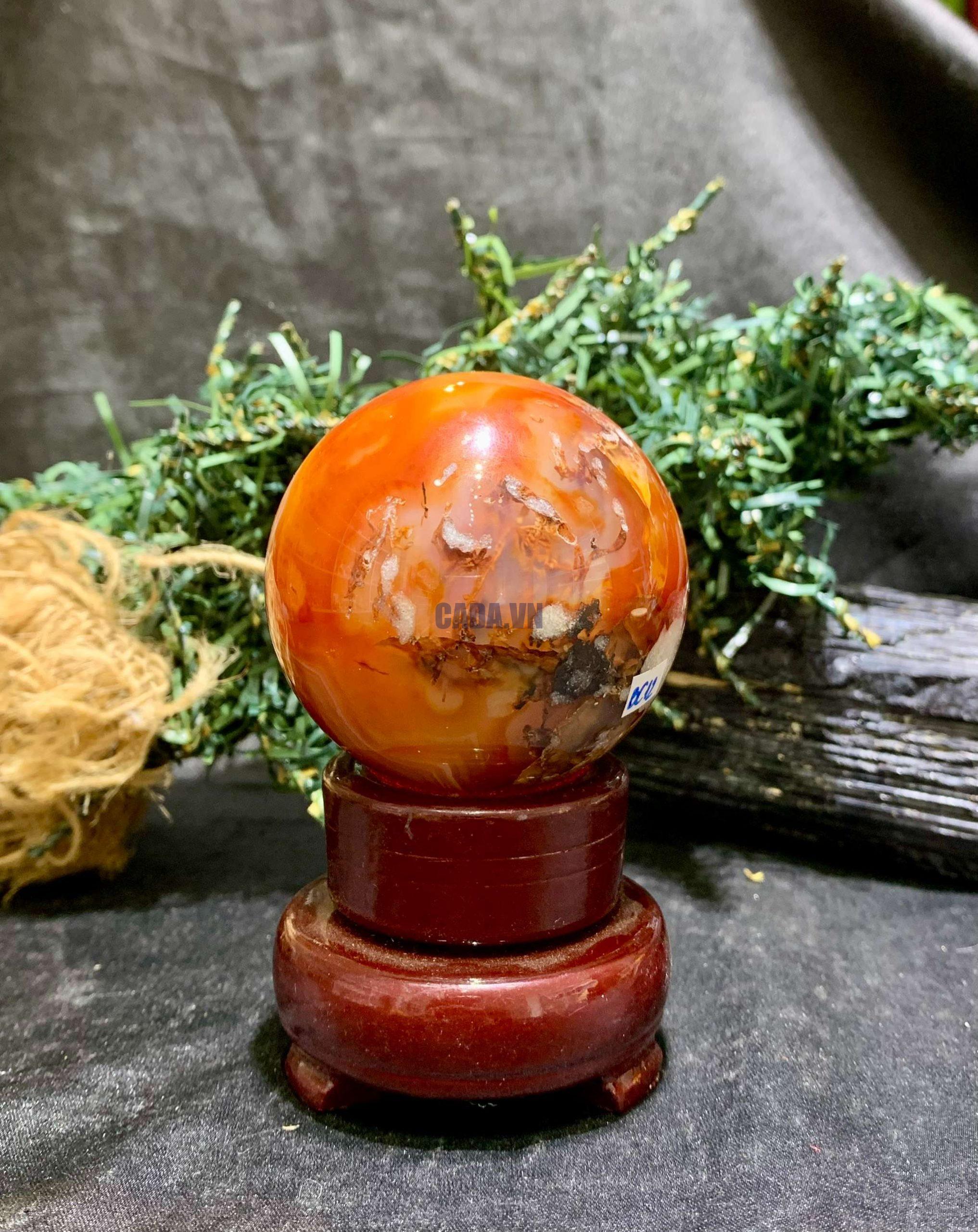 Bi cầu Carnelian (BC12), KL: 244gram – ĐK: 5.6cm | CADA DECOR