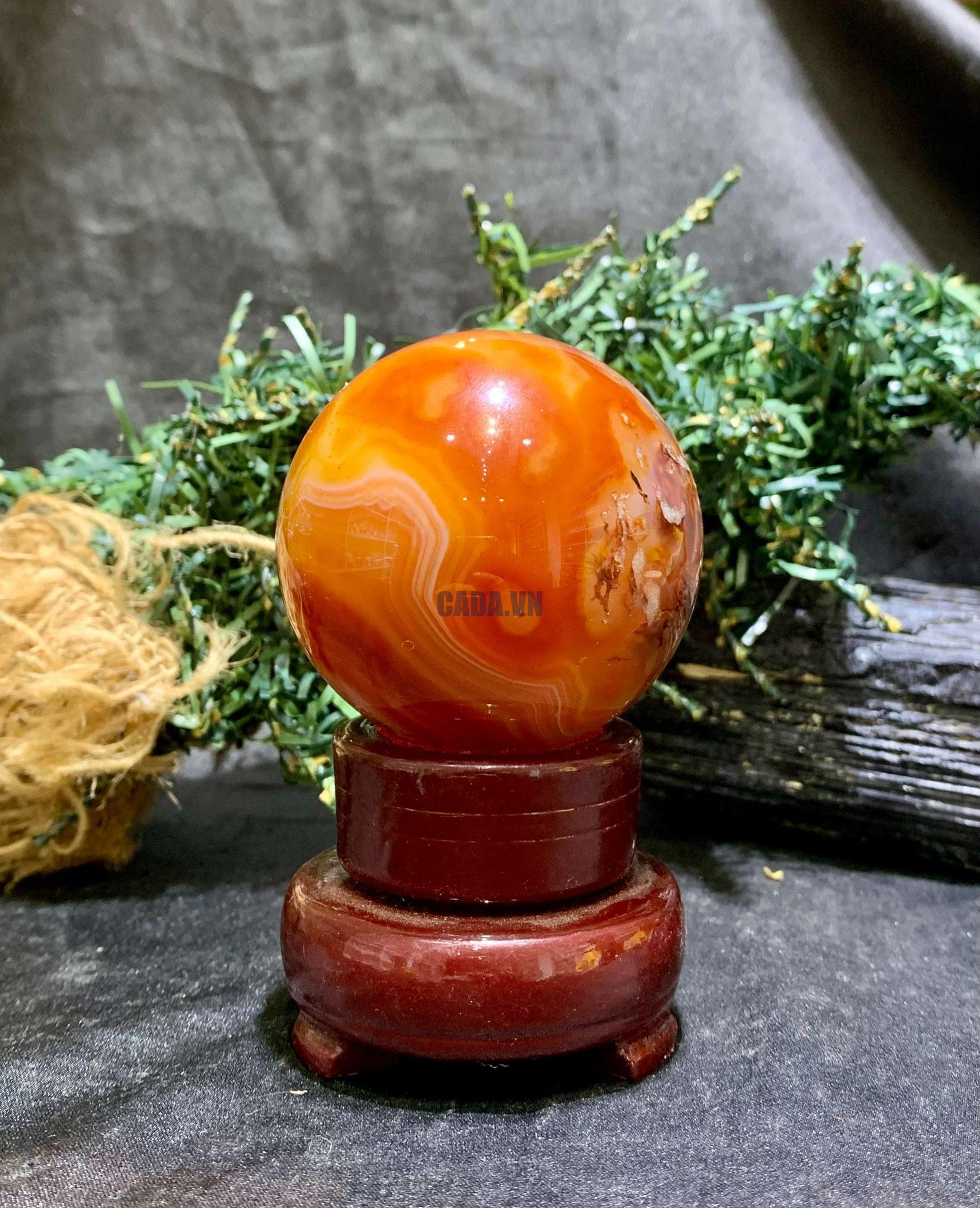 Bi cầu Carnelian (BC12), KL: 244gram – ĐK: 5.6cm | CADA DECOR