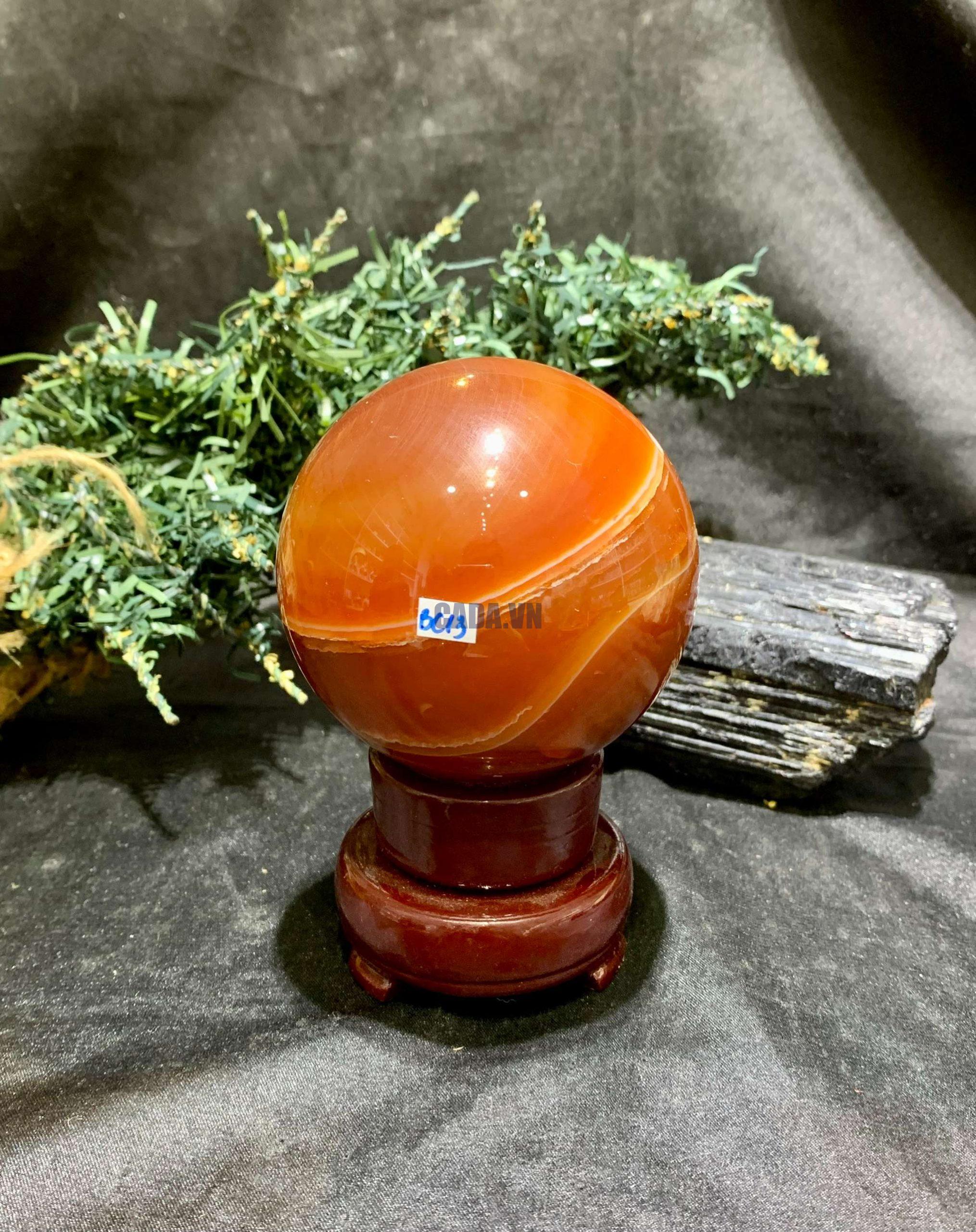 Bi cầu Carnelian (BC13), KL: 476gram – ĐK: 7cm | CADA DECOR