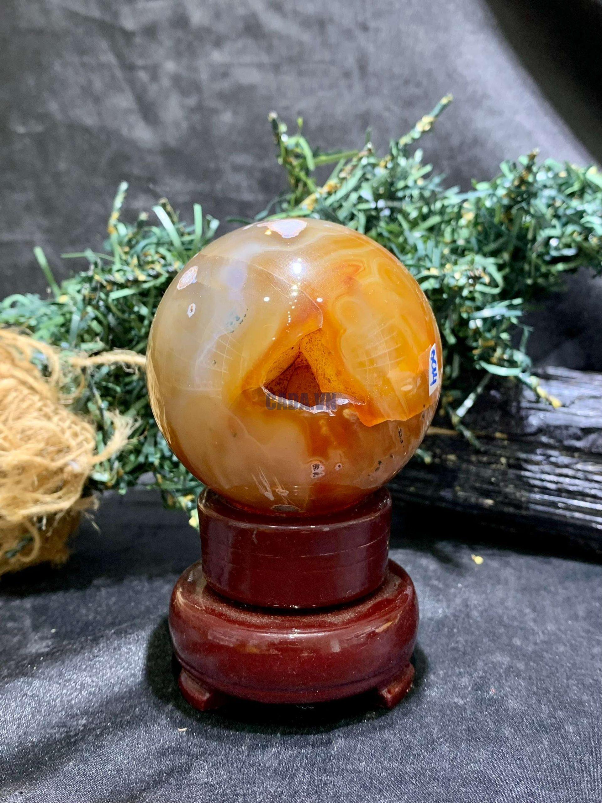 Bi cầu Carnelian (BC14), KL: 306gram – ĐK: 6.1cm | CADA DECOR