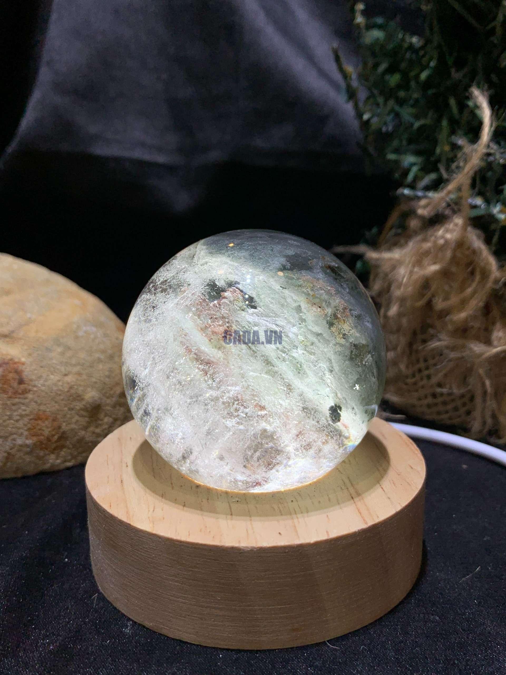 Bi cầu Thạch anh Ưu Linh – Garden Quartz (CG05), ĐK: 5,2cm – KL: 204gram | CADA DECOR