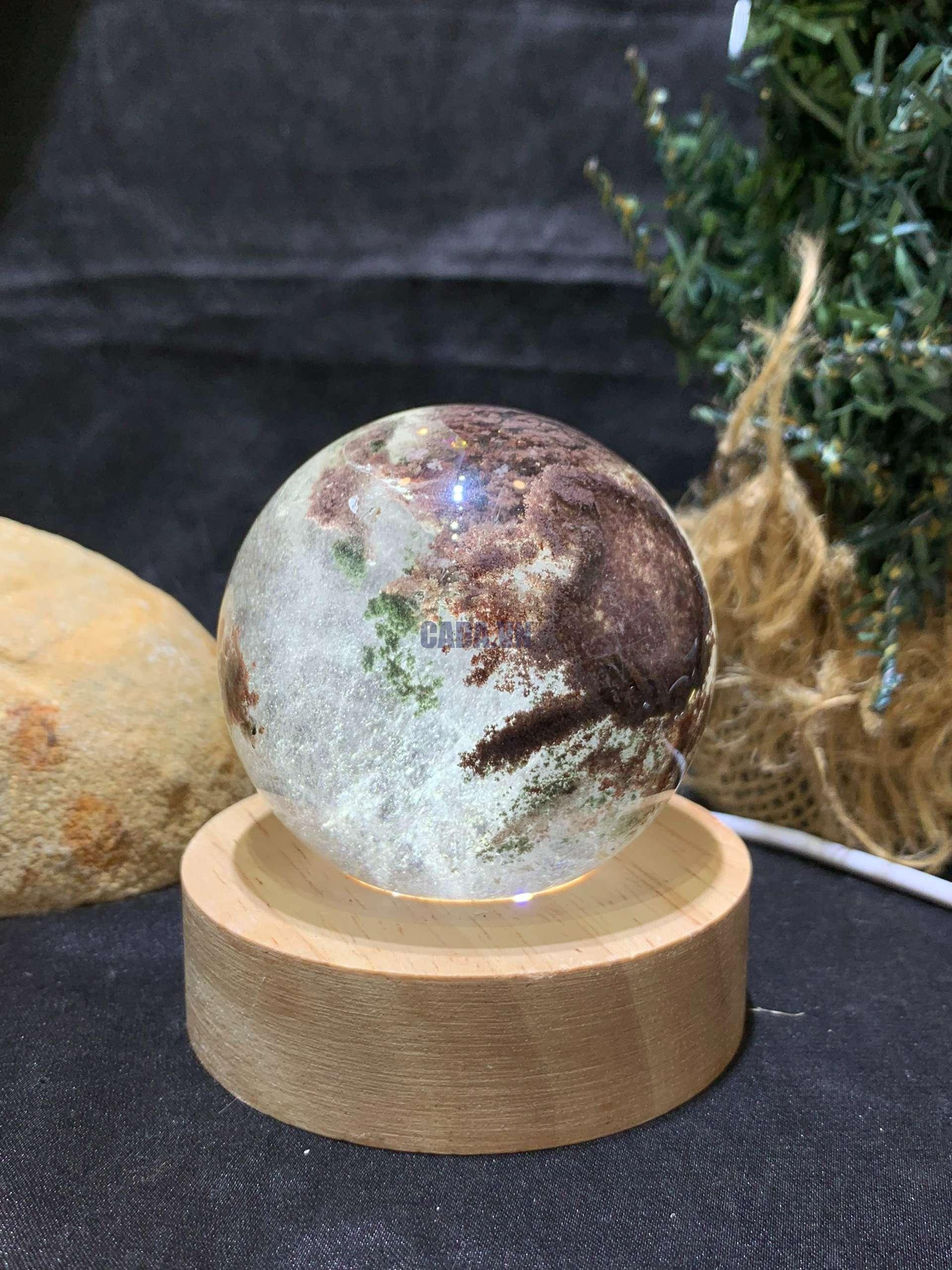 Bi cầu Thạch anh Ưu Linh – Garden Quartz (CG14), ĐK: 5,9cm – KL: 294gram | CADA DECOR