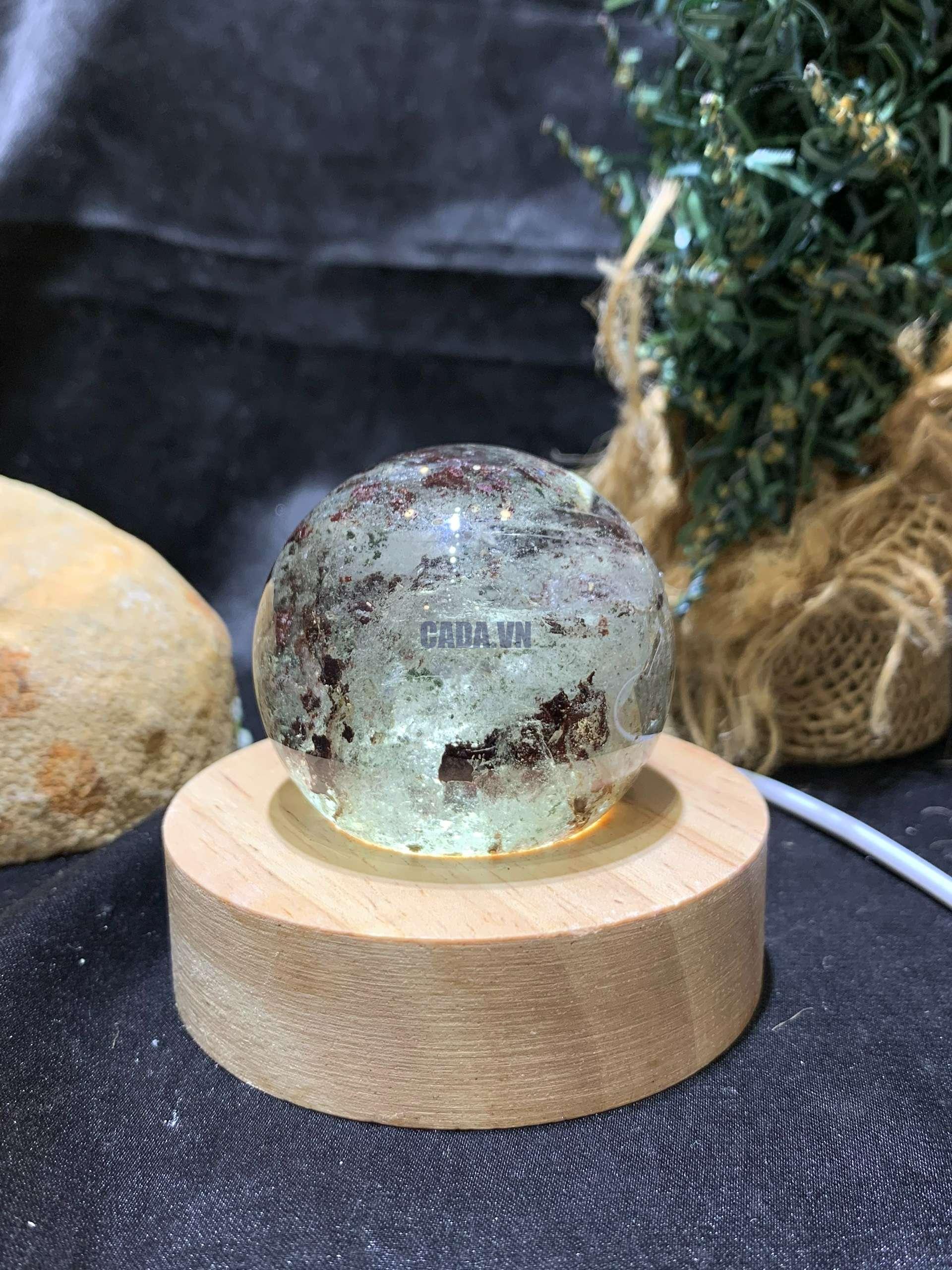 Bi cầu Thạch anh Ưu Linh – Garden Quartz (CG17), ĐK: 4,8cm – KL: 146gram | CADA DECOR