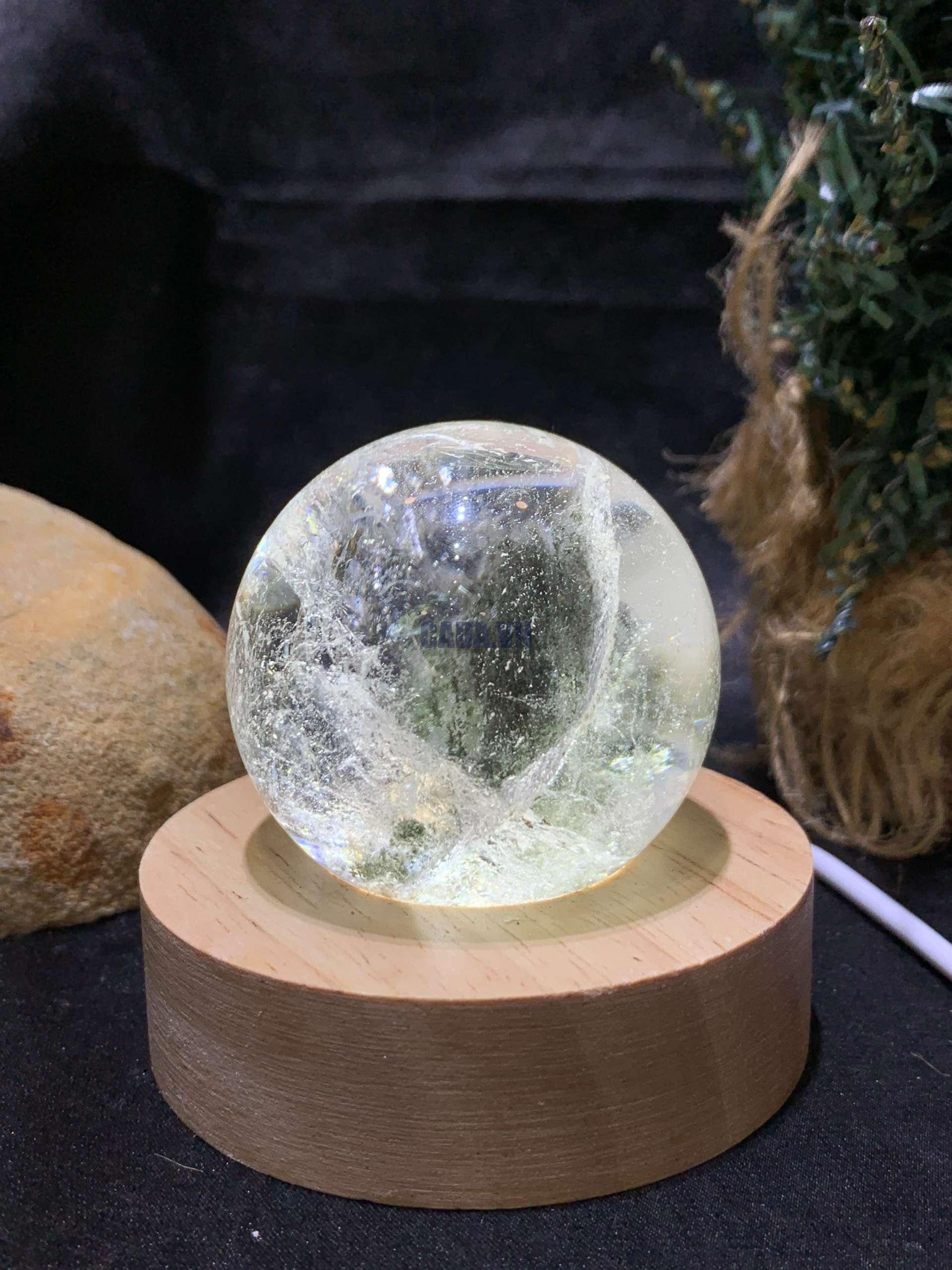 Bi cầu Thạch anh Ưu Linh – Garden Quartz (CG18), ĐK: 5cm – KL: 176gram | CADA DECOR