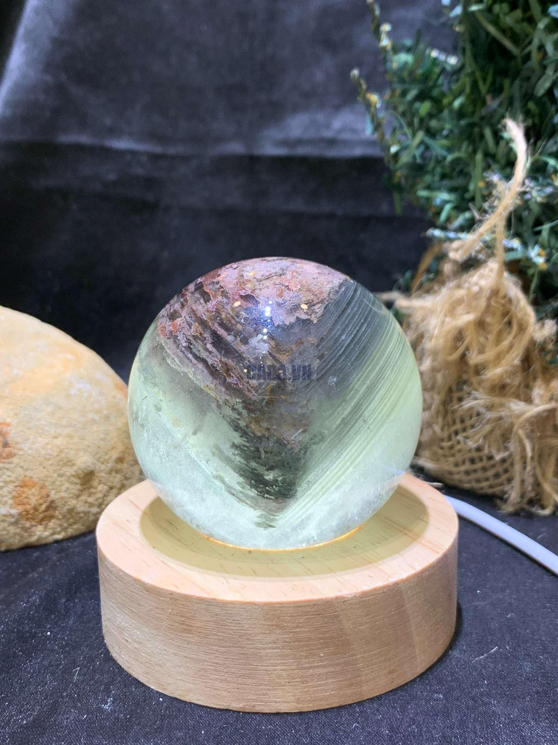 Bi cầu Thạch anh Ưu Linh – Garden Quartz (CG20), ĐK: 5,5cm – KL: 240gram | CADA DECOR