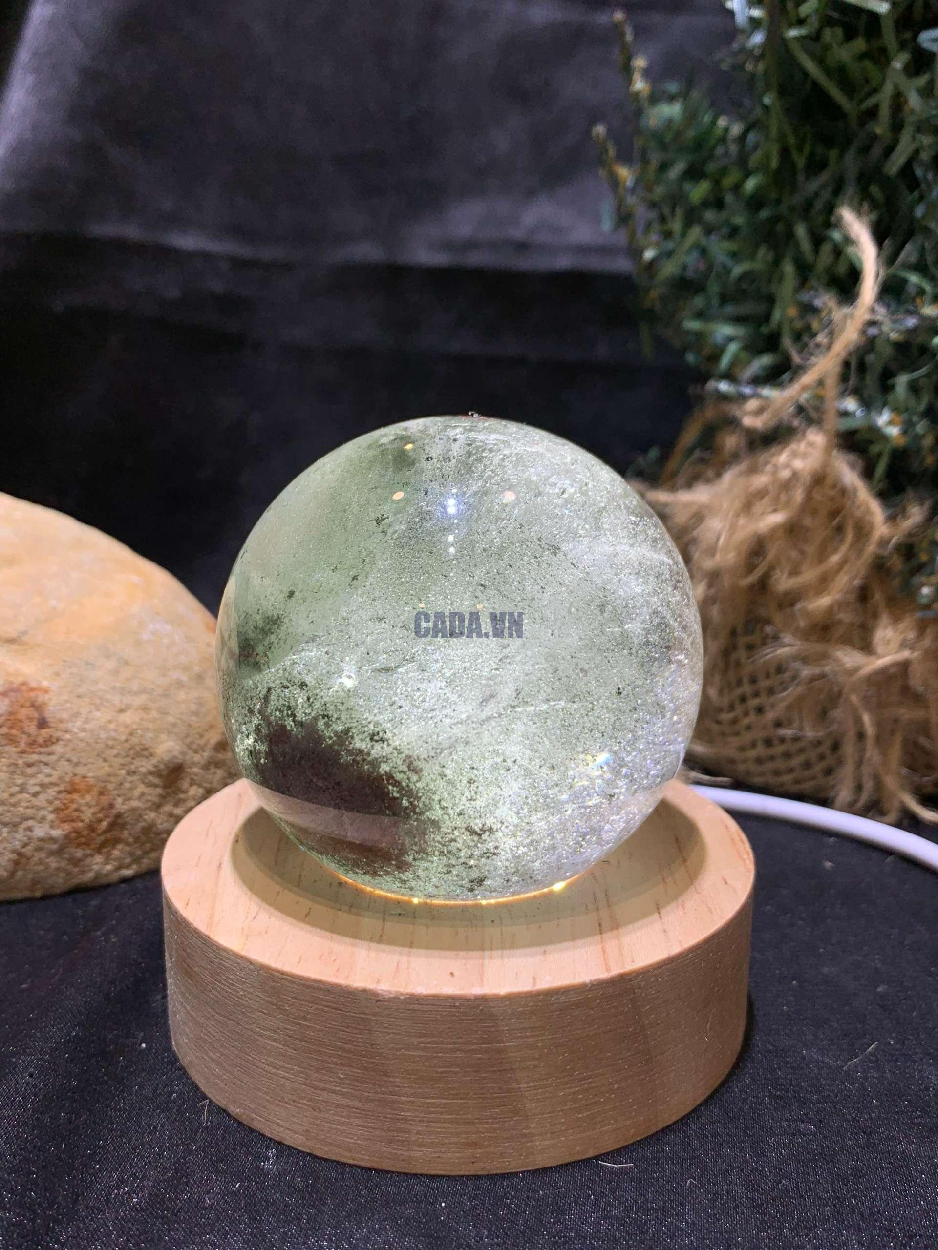 Bi cầu Thạch anh Ưu Linh – Garden Quartz (CG38), ĐK: 5,5cm – KL: 242gram | CADA DECOR