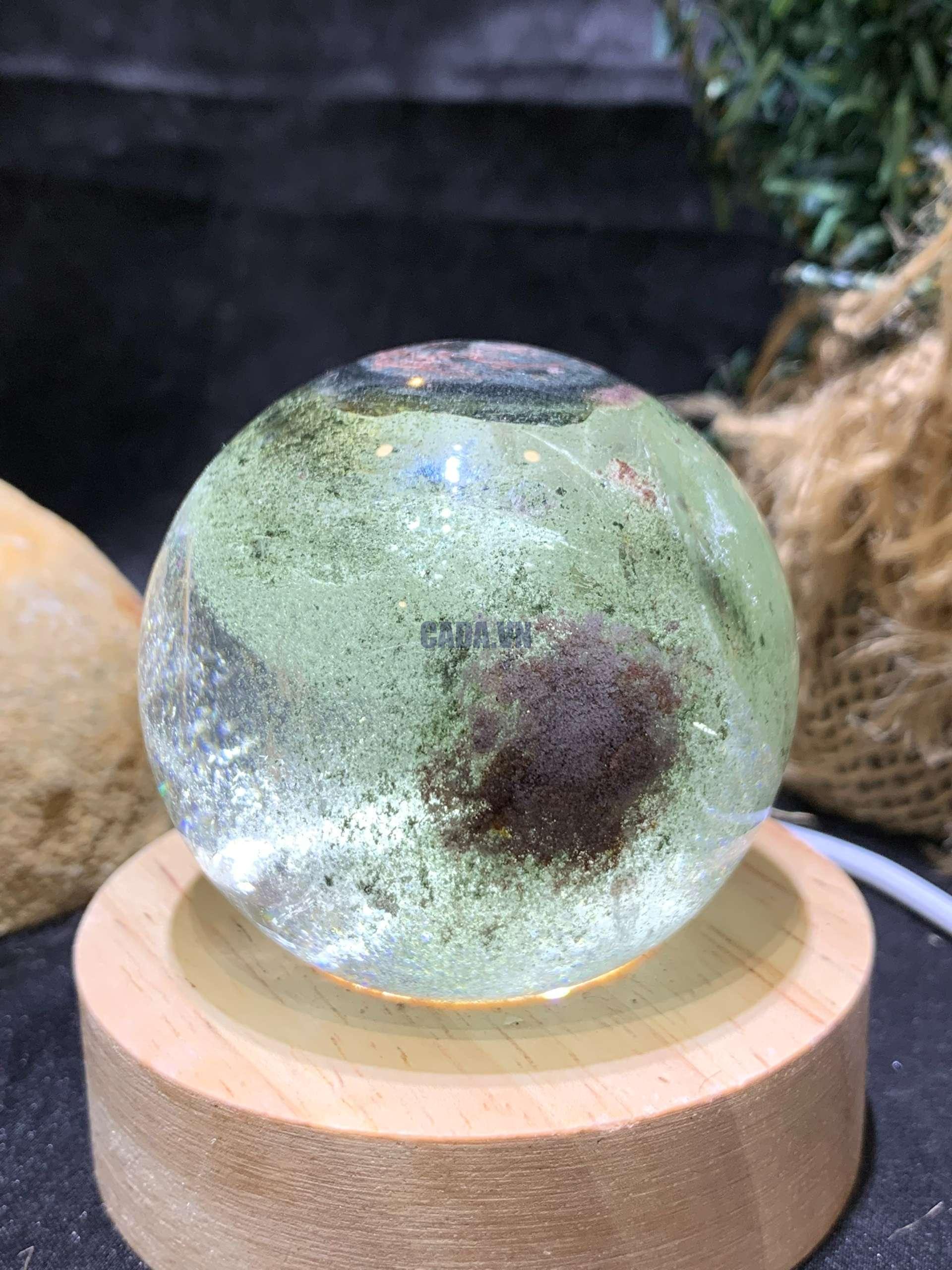 Bi cầu Thạch anh Ưu Linh – Garden Quartz (CG38), ĐK: 5,5cm – KL: 242gram | CADA DECOR
