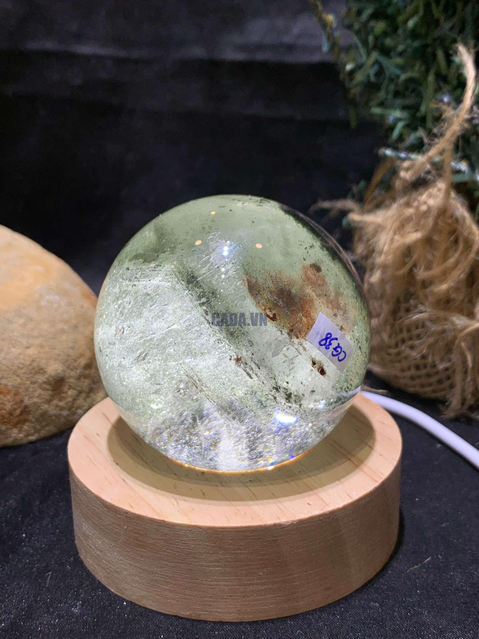 Bi cầu Thạch anh Ưu Linh – Garden Quartz (CG38), ĐK: 5,5cm – KL: 242gram | CADA DECOR