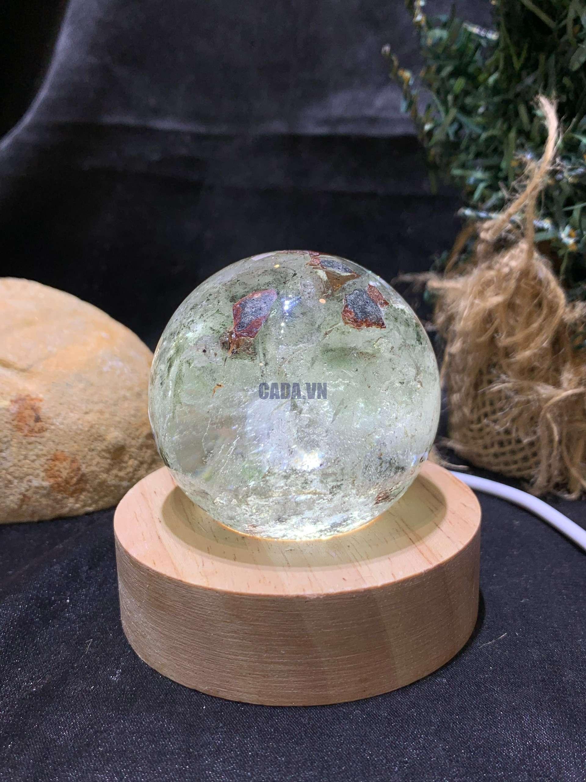 Bi cầu Thạch anh Ưu Linh – Garden Quartz (CG39), ĐK: 5,3cm – KL: 214gram | CADA DECOR