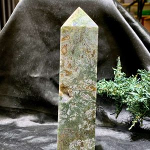 TRỤ MOSS AGATE (MA20), KT: 17*4CM, KL: 628GRAM| CADA DECOR