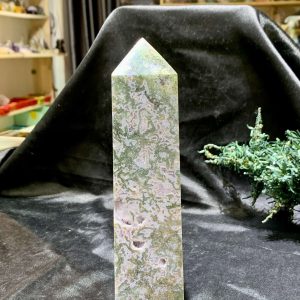 TRỤ MOSS AGATE (MA20), KT: 17*4CM, KL: 628GRAM| CADA DECOR