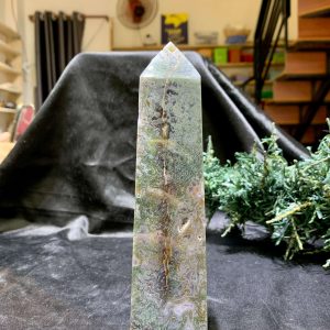 TRỤ MOSS AGATE (MA21), KT: 16*3,5CM, KL: 438GRAM| CADA DECOR
