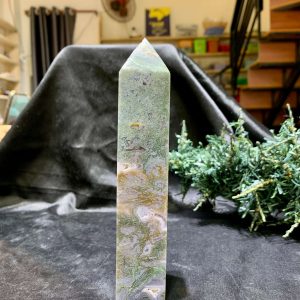TRỤ MOSS AGATE (MA21), KT: 16*3,5CM, KL: 438GRAM| CADA DECOR