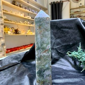 TRỤ MOSS AGATE (MA23), KT: 20,5*3,5CM, KL: 632GRAM| CADA DECOR