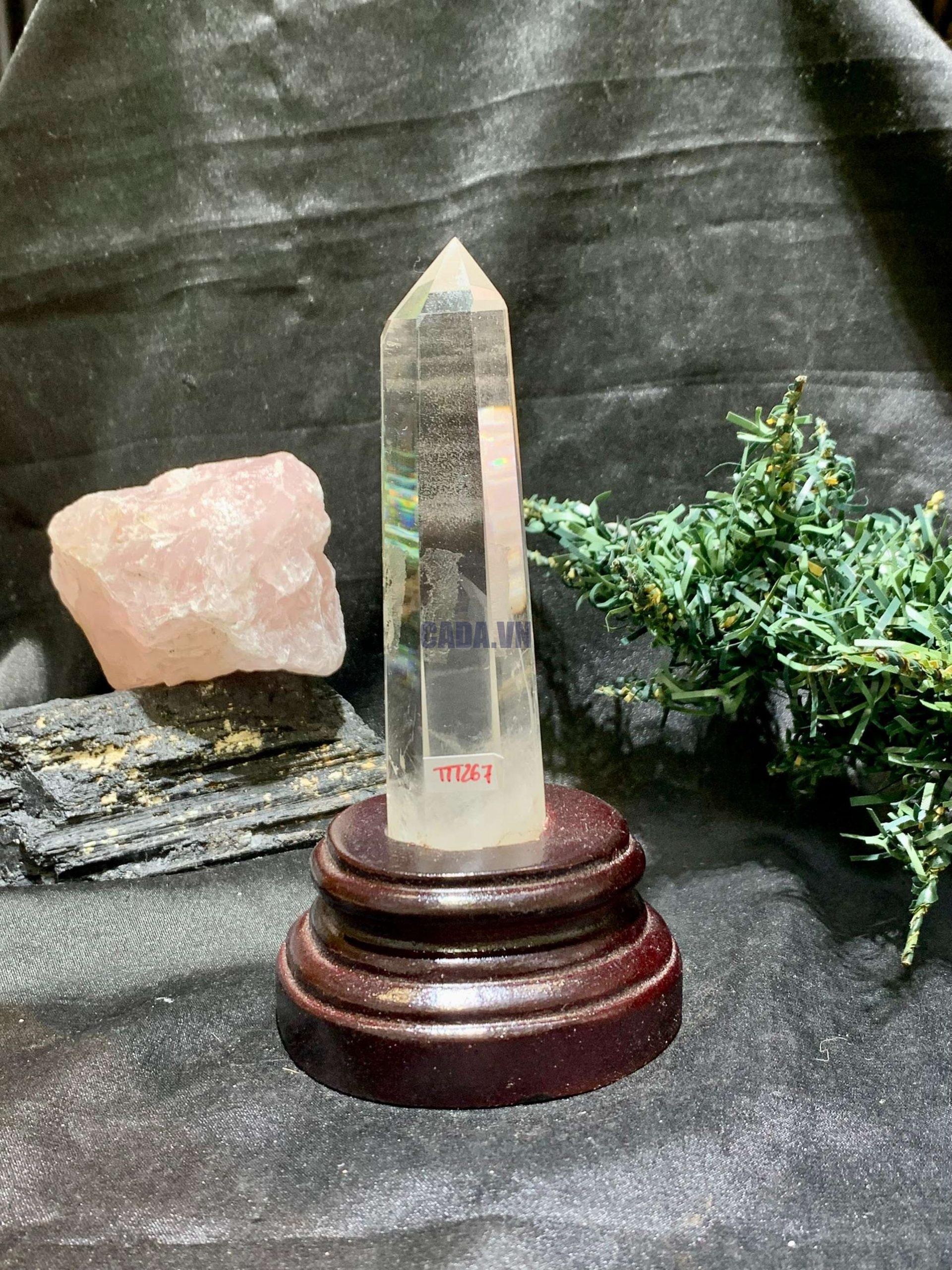 Trụ Thạch Anh Trắng – KT: 13*2,5CM, KL: 176Gram (TTT267) | CADA DECOR Trụ Thạch Anh Trắng – KT: 13*2,5CM, KL: 176Gram (TTT267) | CADA DECOR