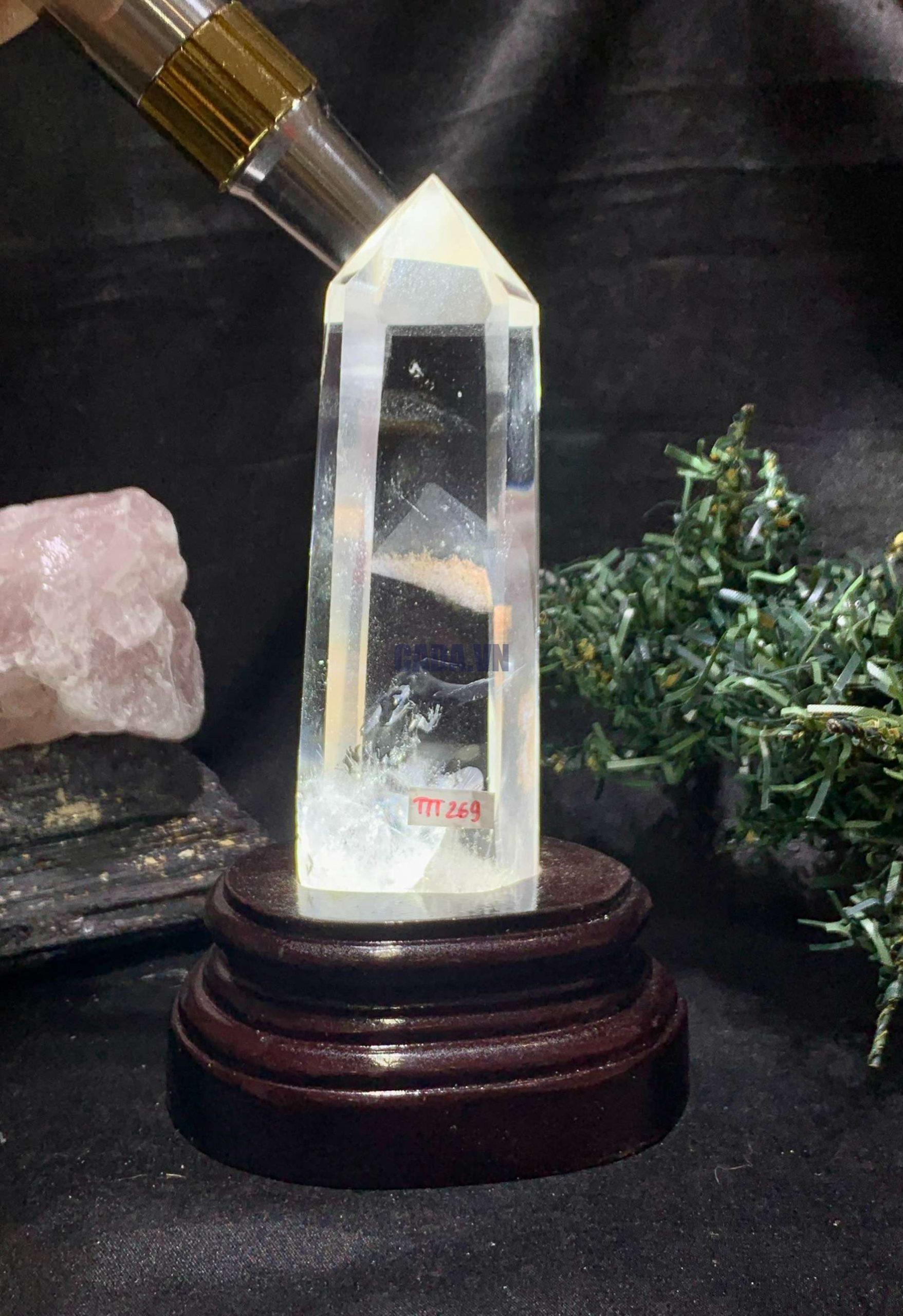 Trụ Thạch Anh Trắng – KT: 14,5*4CM, KL: 316Gram (TTT269) | CADA DECOR Trụ Thạch Anh Trắng – KT: 14,5*4CM, KL: 316Gram (TTT269) | CADA DECOR