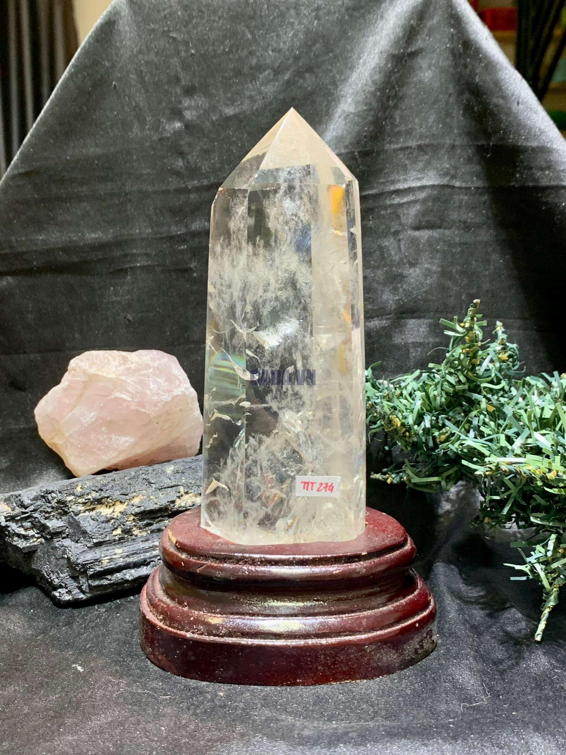 Trụ Thạch Anh Trắng – KT: 17*6CM, KL: 670Gram (TTT274) | CADA DECOR Trụ Thạch Anh Trắng – KT: 17*6CM, KL: 670Gram (TTT274) | CADA DECOR