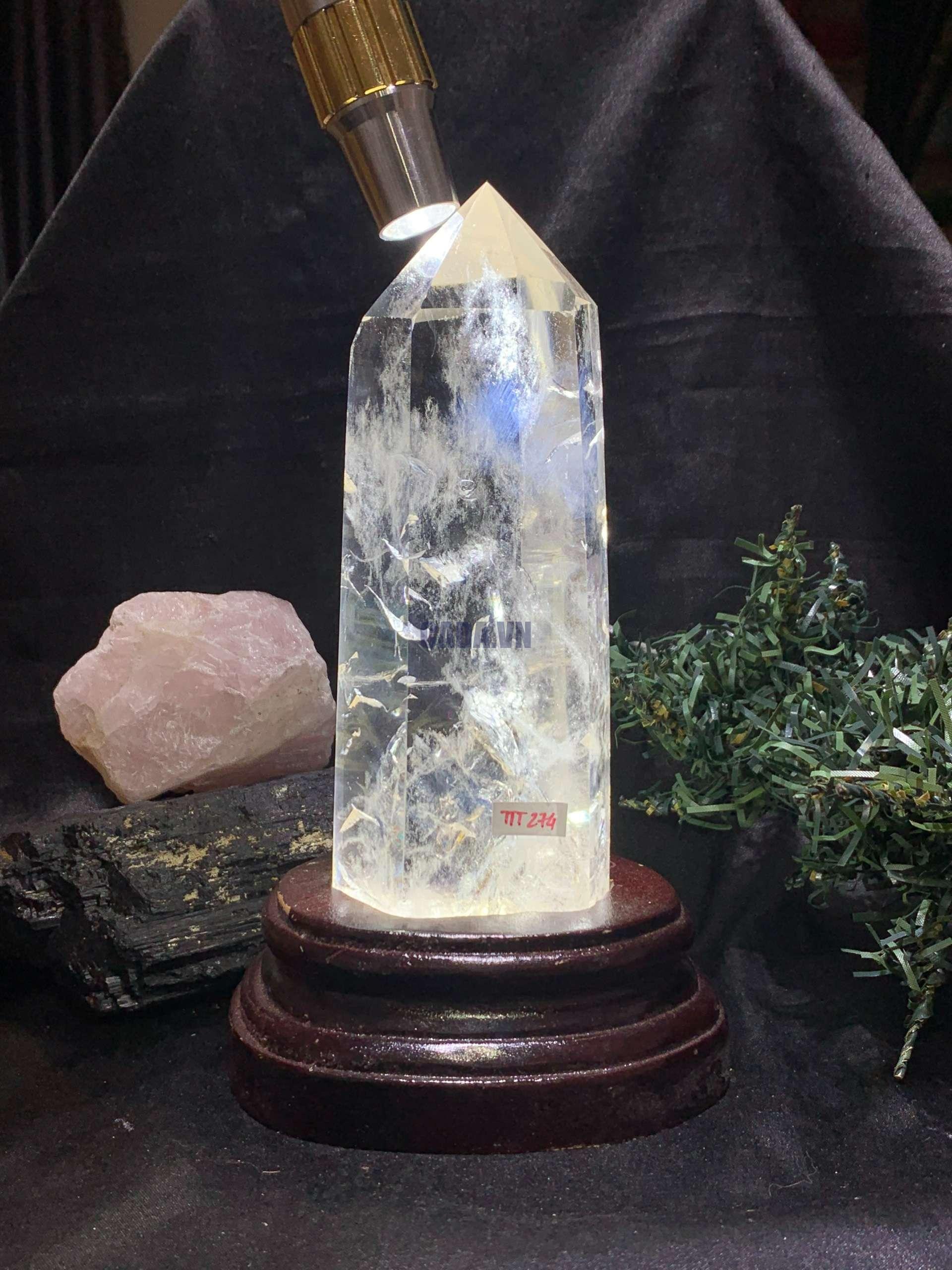 Trụ Thạch Anh Trắng – KT: 17*6CM, KL: 670Gram (TTT274) | CADA DECOR Trụ Thạch Anh Trắng – KT: 17*6CM, KL: 670Gram (TTT274) | CADA DECOR