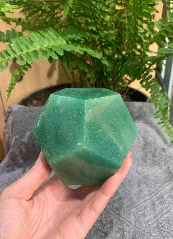 BI GIÁC 12 MẶT ĐÁ THẠCH ANH XANH (BGX01), KT: 5,5*5,5CM – KL: 0,878KG