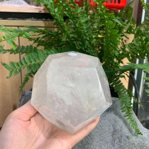 BI GIÁC 12 MẶT ĐÁ THẠCH ANH TRẮNG (BGTr01), KT: 6*6CM – KL: 1,006KG
