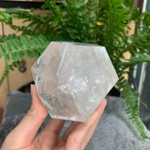 BI GIÁC 12 MẶT ĐÁ THẠCH ANH TRẮNG (BGTr03), KT: 5*5CM – KL: 0,604KG