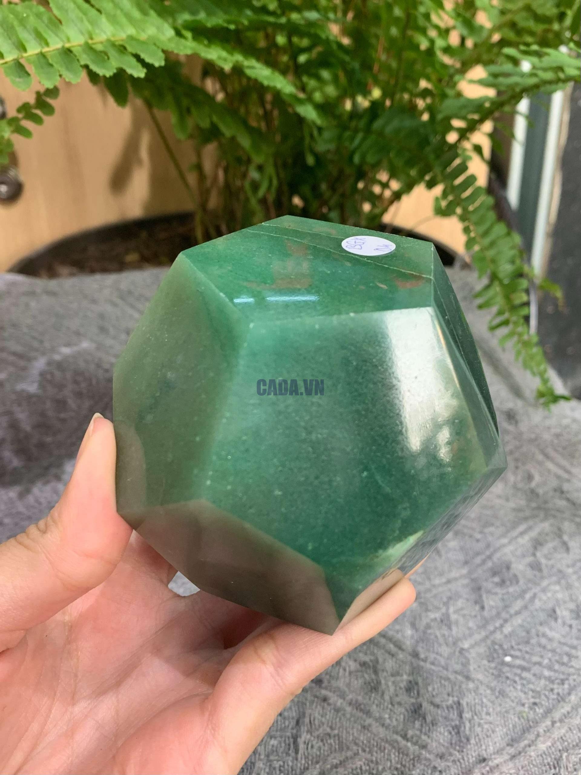BI GIÁC 12 MẶT ĐÁ THẠCH ANH XANH (BGX04), KT: 5,2*5CM – KL: 0,656KG
