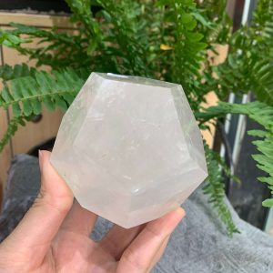 BI GIÁC 12 MẶT ĐÁ THẠCH ANH TRẮNG (BGTr04), KT: 5*4,5CM – KL: 0,554KG