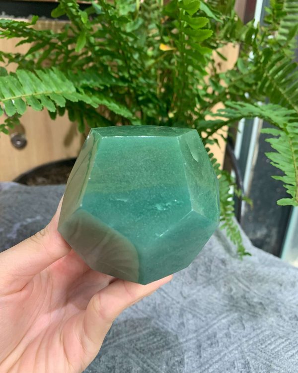 BI GIÁC 12 MẶT ĐÁ THẠCH ANH XANH (BGX06), KT: 5*4,5CM – KL: 0,448KG