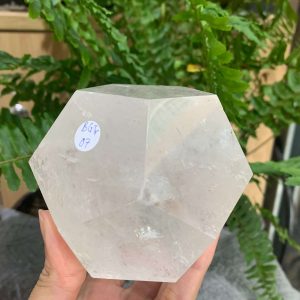 BI GIÁC 12 MẶT ĐÁ THẠCH ANH TRẮNG (BGTr07), KT: 5,5*5,5CM – KL: 0,704KG