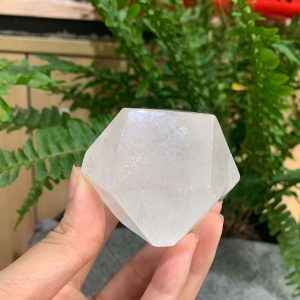 BI GIÁC 12 MẶT ĐÁ THẠCH ANH TRẮNG (BGTr08), KT: 3*4CM – KL: 0,162KG