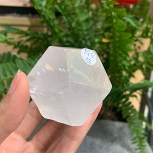 BI GIÁC 12 MẶT ĐÁ THẠCH ANH TRẮNG (BGTr08), KT: 3*4CM – KL: 0,162KG