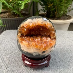 BI CẦU HỐC THẠCH ANH VÀNG (BVH09), ĐK: 11CM – KL: 1,578KG