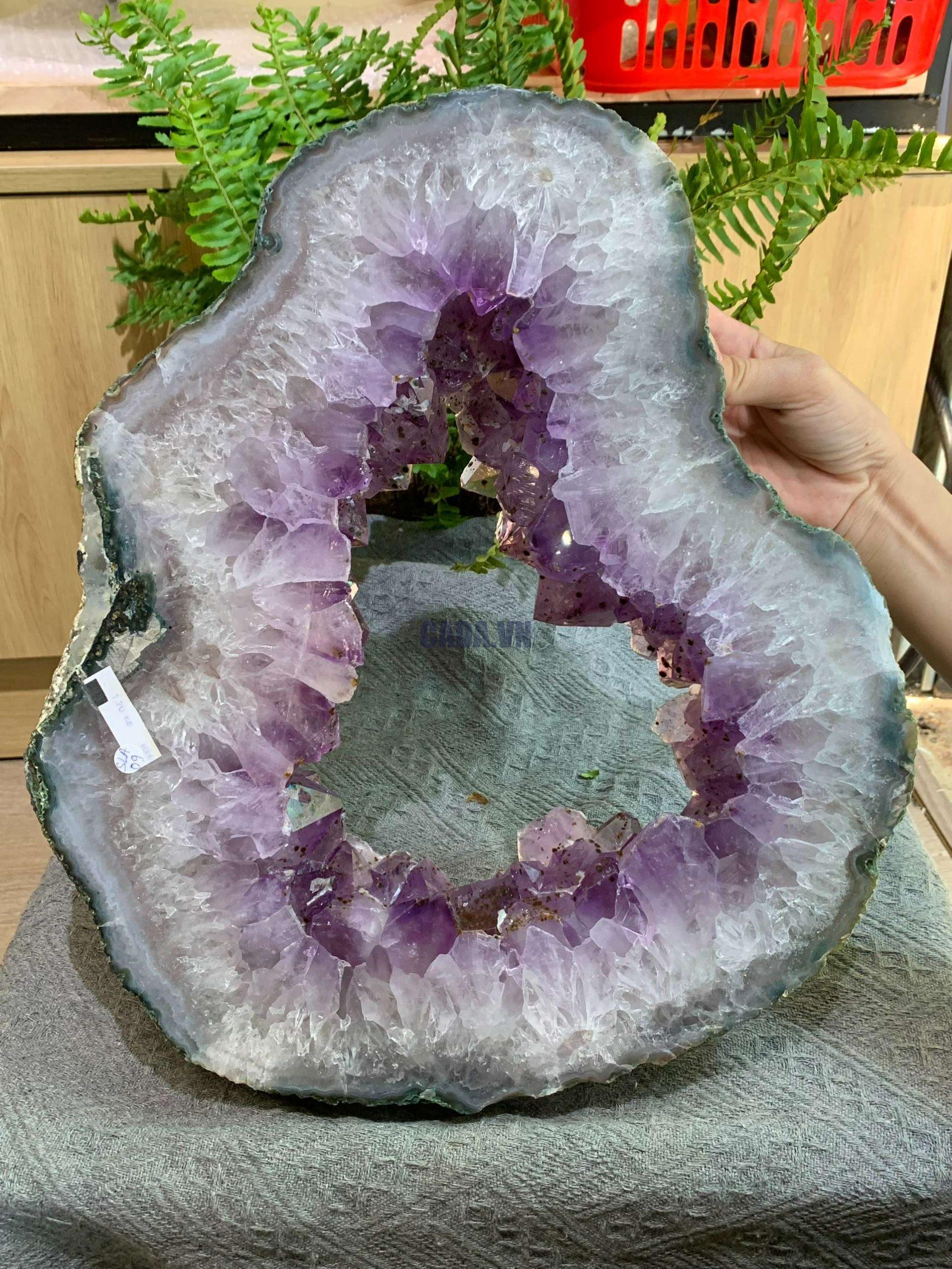 Slice Geode Amethyst – Lát cắt thạch anh tím (SLA09), KT: 39*34CM – KL: 7,7KG