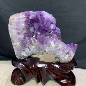 BỆ THẠCH ANH TÍM (T255), KL: 12,2KG – KT: 27x29CM | CADA DECOR