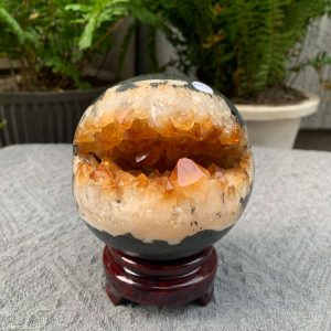 BI CẦU HỐC THẠCH ANH VÀNG (BVH11), ĐK: 9,9CM – KL: 1,238KG