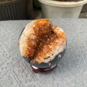 BI CẦU HỐC THẠCH ANH VÀNG (BVH12), ĐK: 9,4CM – KL: 0,968KG