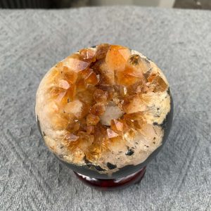 BI CẦU HỐC THẠCH ANH VÀNG (BVH13), ĐK: 8,9CM – KL: 0,81KG