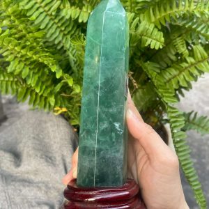 Trụ Fluorite Xanh – Green Fluorite Point (TF139), KT: 21,5*5,5CM – KL: 0,666KG 