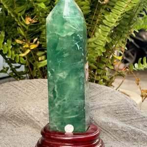 Trụ Fluorite Xanh – Green Fluorite Point (TF141), KT: 21*5CM – KL: 0,974KG 