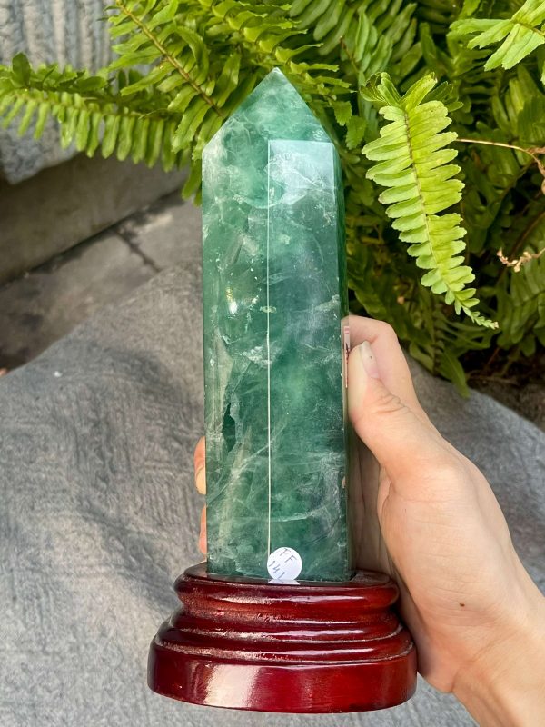 Trụ Fluorite Xanh – Green Fluorite Point (TF141), KT: 21*5CM – KL: 0,974KG 