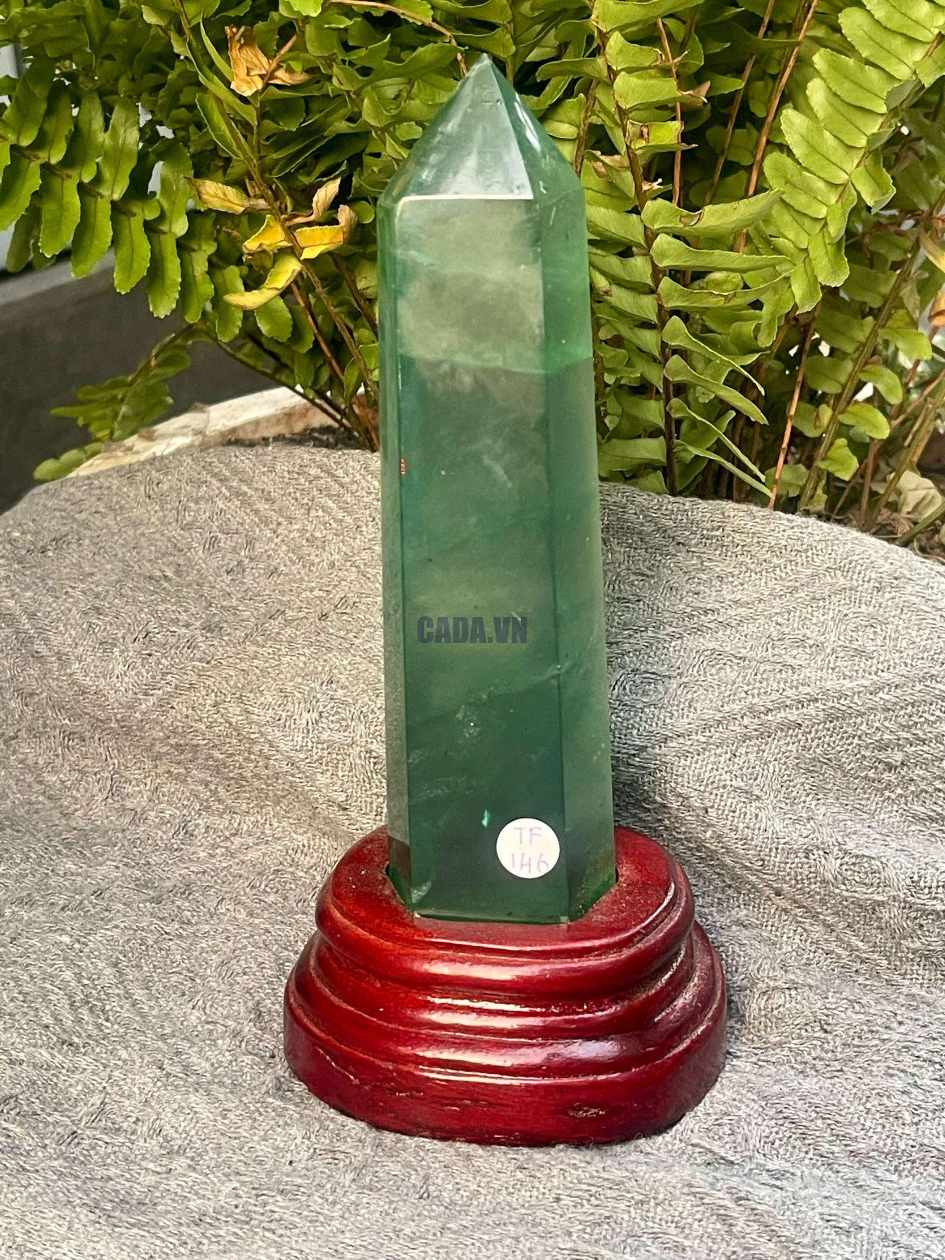 Trụ Fluorite Xanh – Green Fluorite Point (TF146), KT: 19*5CM – KL: 0,526KG 