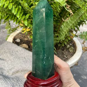 Trụ Fluorite Xanh – Green Fluorite Point (TF148), KT: 22*5CM – KL: 0,79KG 