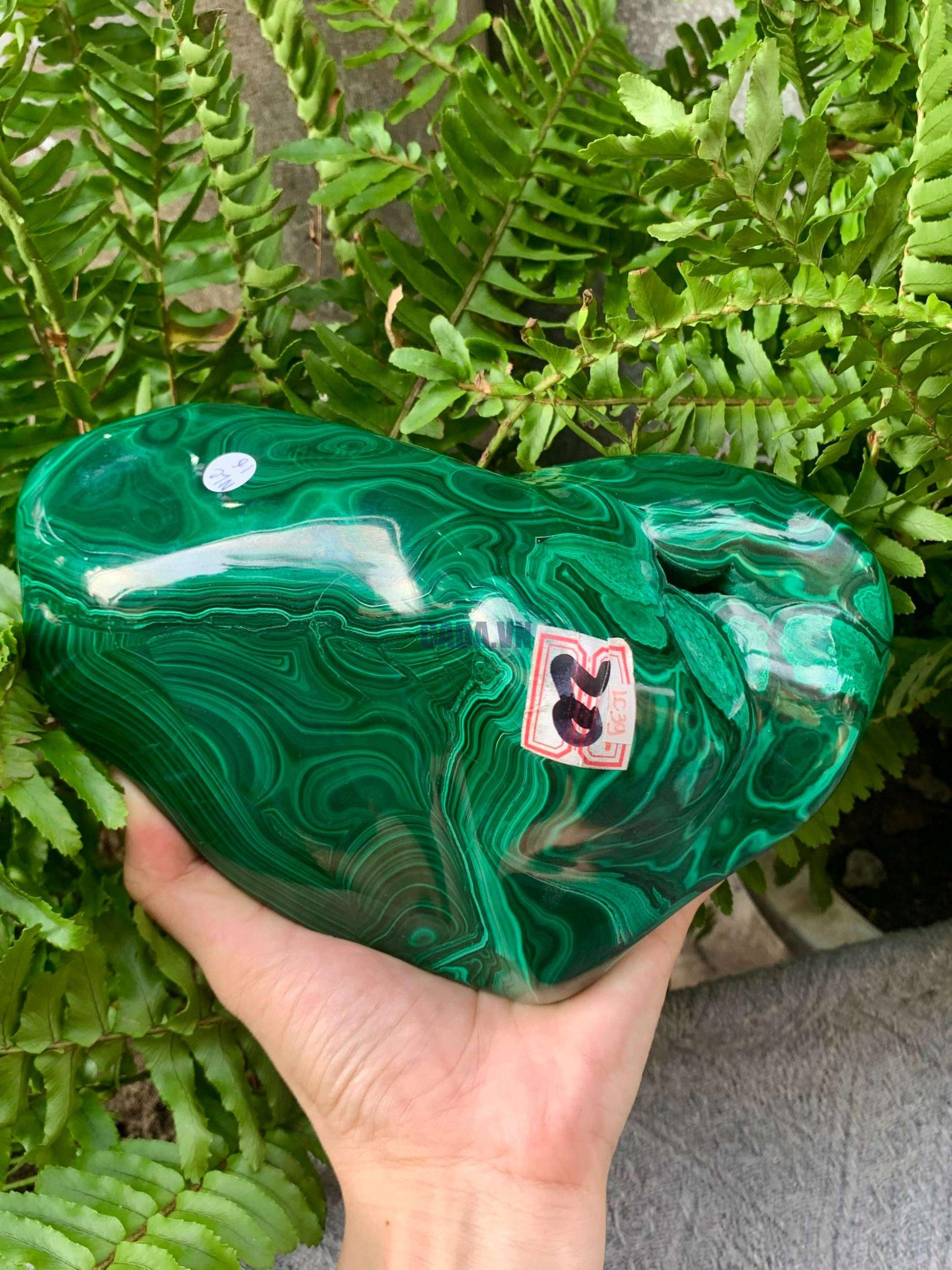 Nu Lông Công – Malachite (NLC16), KL: 2,87KG, KT: 17*11CM | CADA DECOR