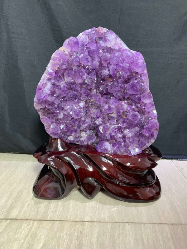 BỆ THẠCH ANH TÍM, KL: 9,3KG – KT: 30x37CM | CADA DECOR