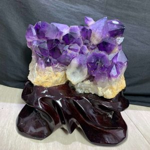 BỆ THẠCH ANH TÍM (T249), KL: 5,85KG – KT: 20x26CM | CADA DECOR
