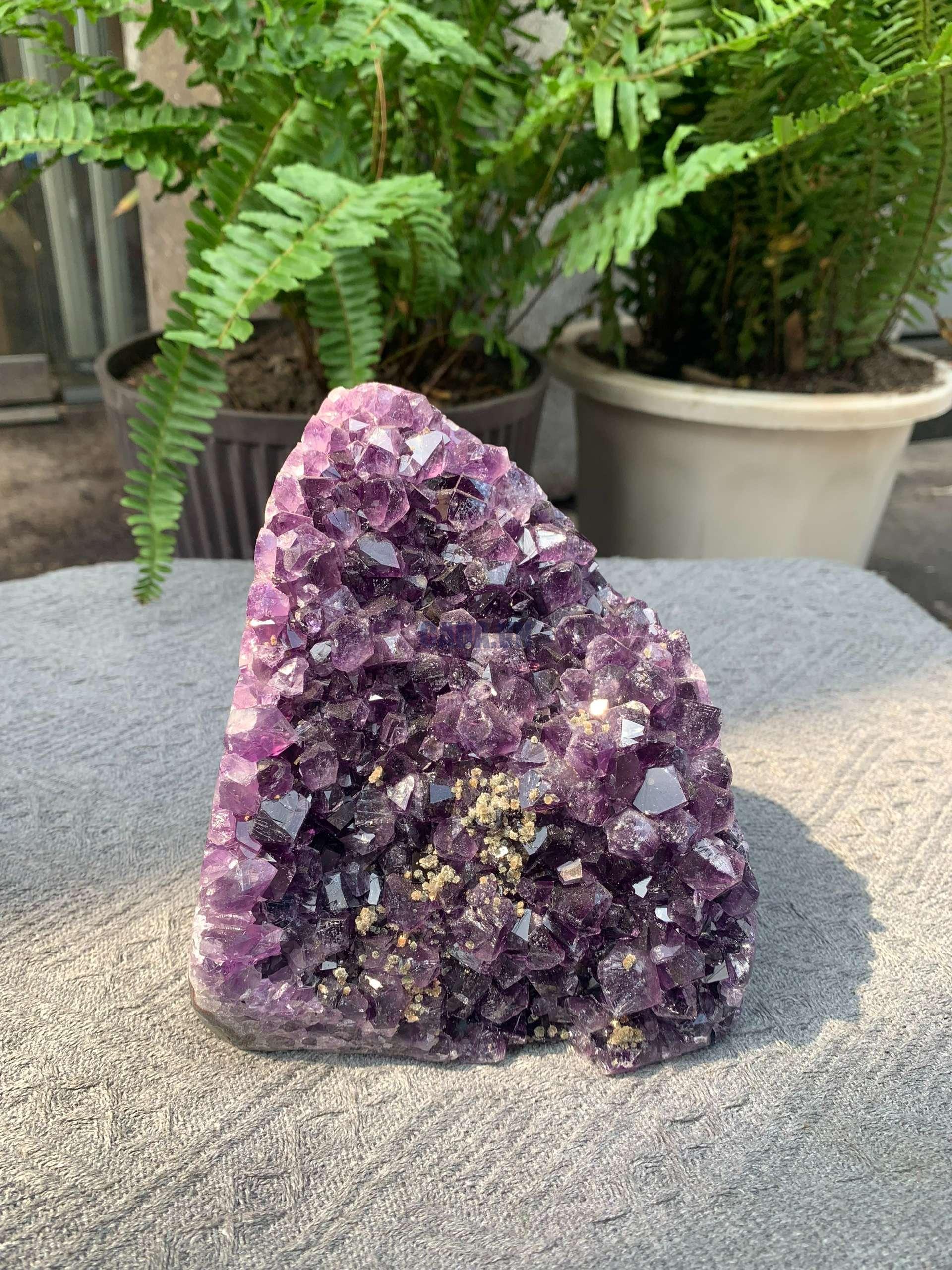 HỐC THẠCH ANH TÍM NHỎ – SMALL AMETHYST GEODE (TV520), KL: 1,944KG, KT: 13,5*12CM