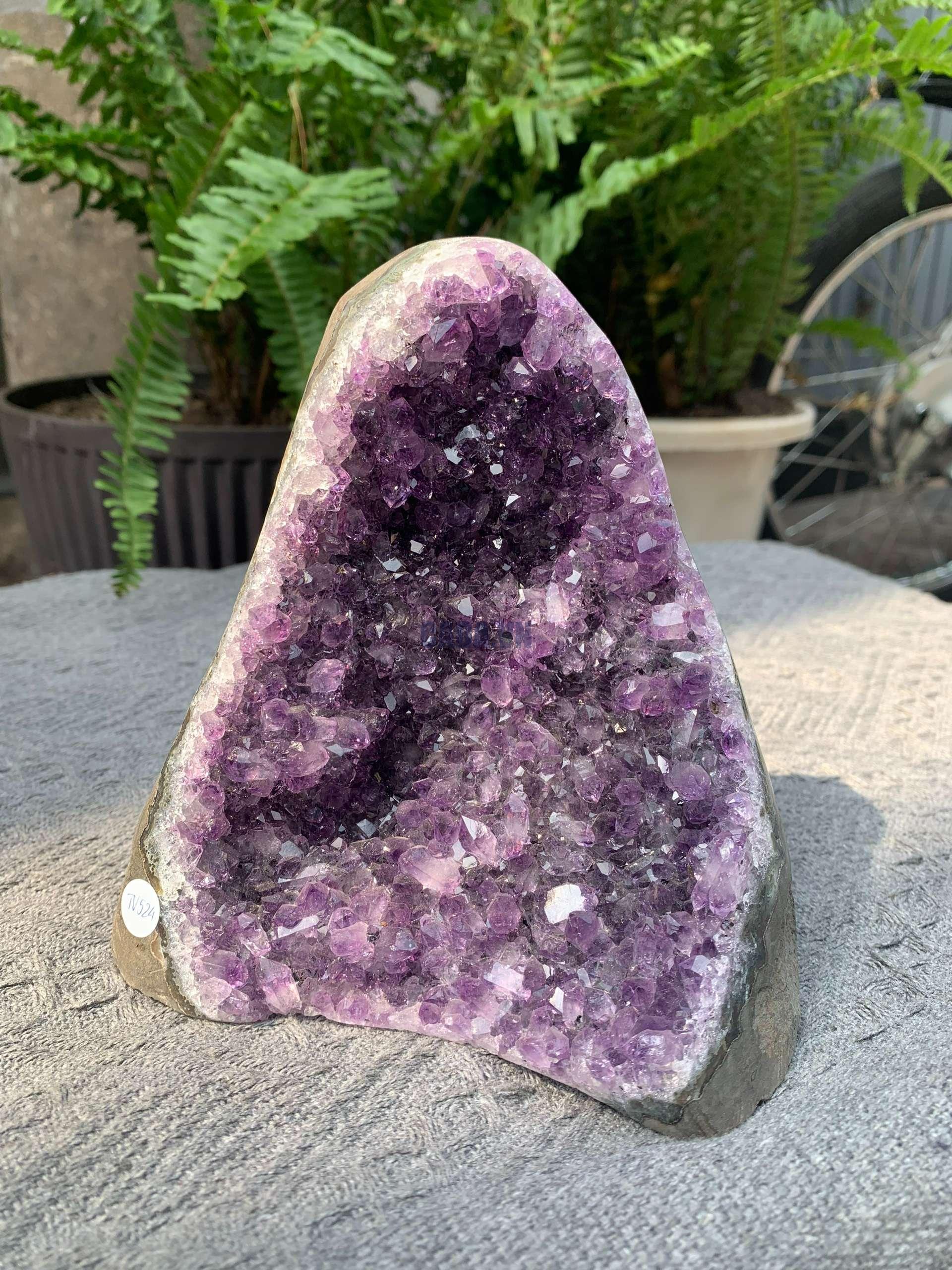 HỐC THẠCH ANH TÍM NHỎ – SMALL AMETHYST GEODE (TV524), KL: 1,138KG, KT: 13*12CM