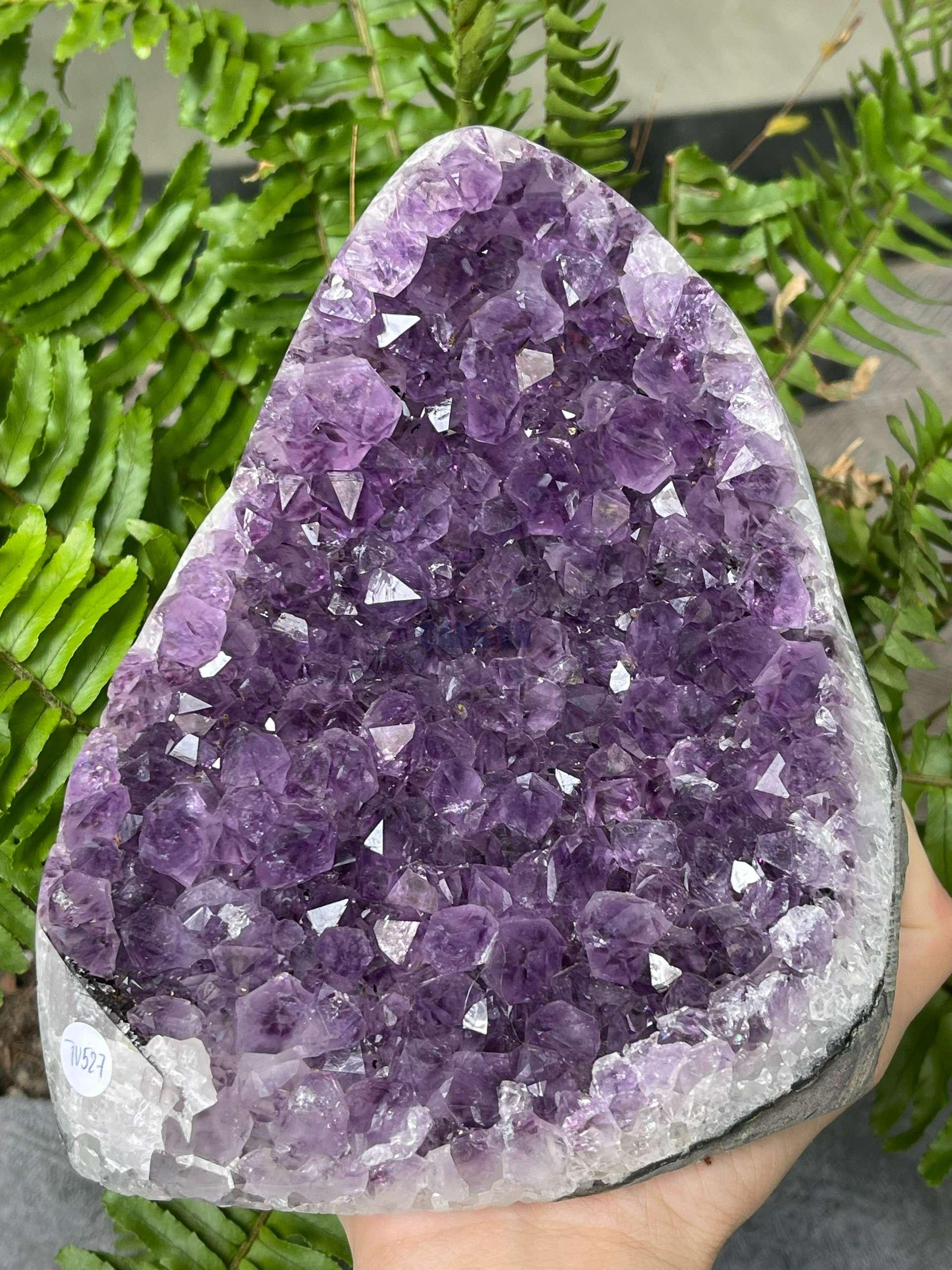 HỐC THẠCH ANH TÍM NHỎ – SMALL AMETHYST GEODE (TV527), KL: 2,18KG, KT: 17*12CM