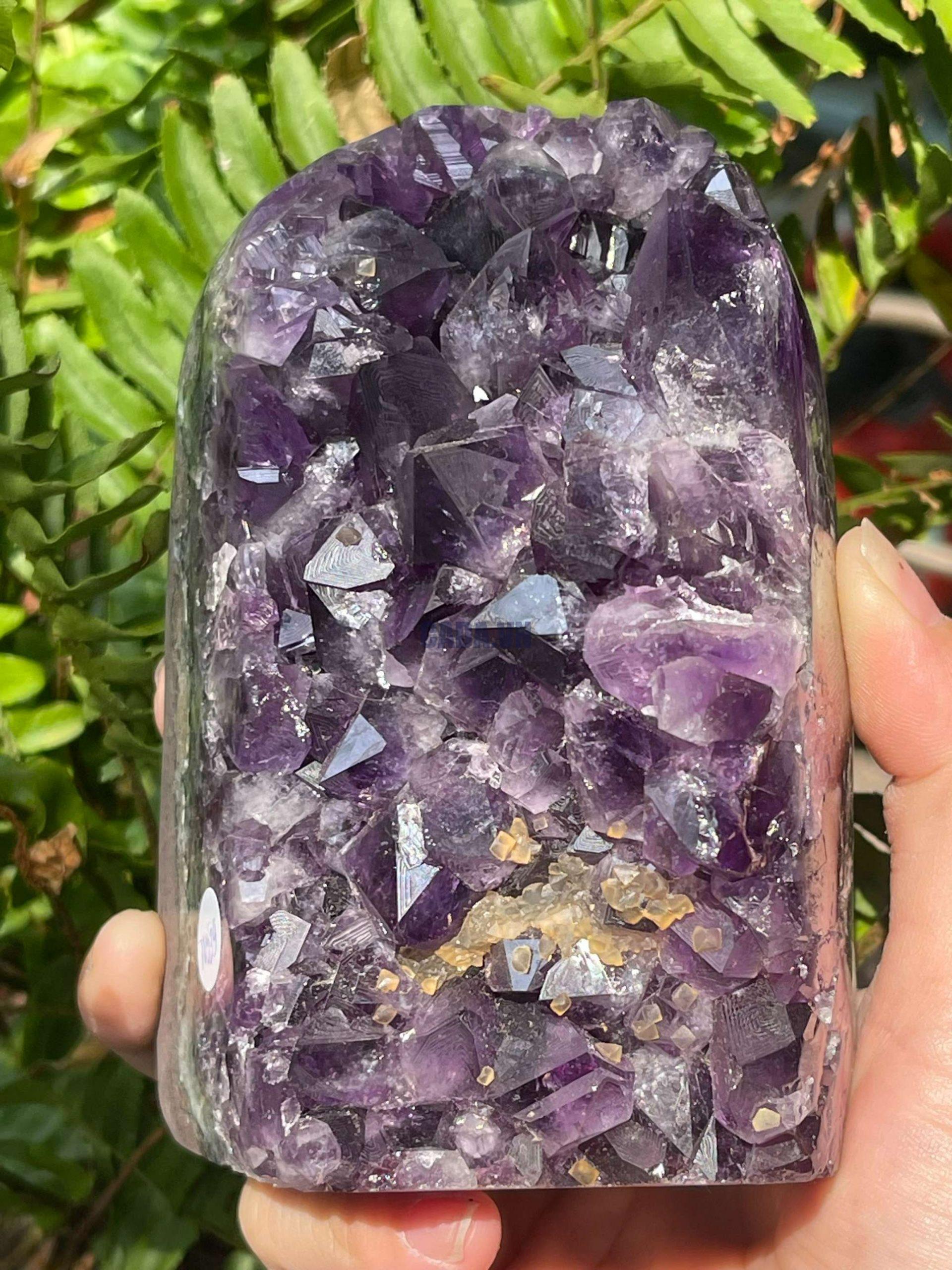HỐC THẠCH ANH TÍM NHỎ – SMALL AMETHYST GEODE (TV539), KL: 1,204KG, KT: 11*6CM
