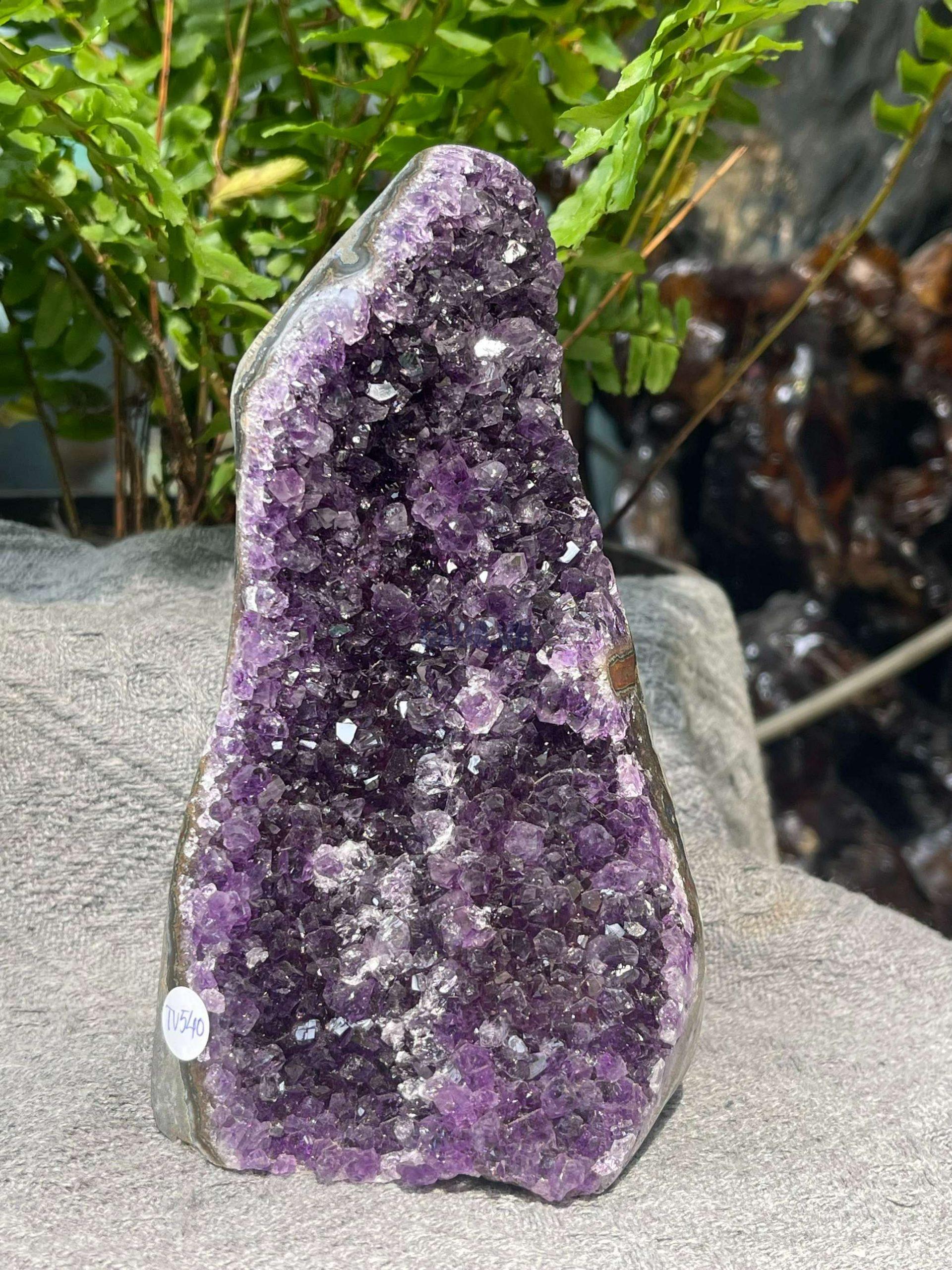 HỐC THẠCH ANH TÍM NHỎ – SMALL AMETHYST GEODE (TV540), KL: 0,956KG, KT: 16*8CM